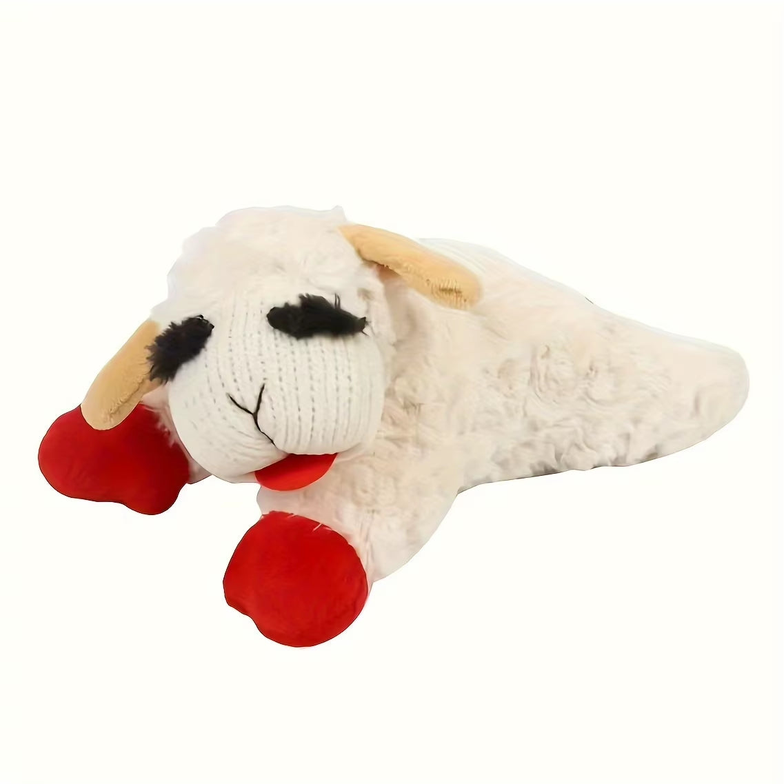 1Pc Lamb Chops, Adorable Lamb Shape Plush Toy-High Pitched Squeaker, Cat Dog Companion Plush Doll Pet Toy, Sounding Band Rattling Lamb Doll