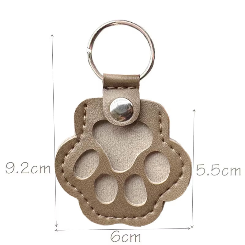 Pet Hair Memorial Keychain PU Leather Keepsake Locket for Cat Dog Fur Pet Hair Storage Pendant Handbag Hanging Accessories