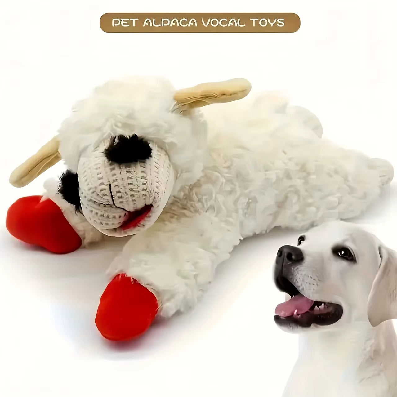 1Pc Lamb Chops, Adorable Lamb Shape Plush Toy-High Pitched Squeaker, Cat Dog Companion Plush Doll Pet Toy, Sounding Band Rattling Lamb Doll