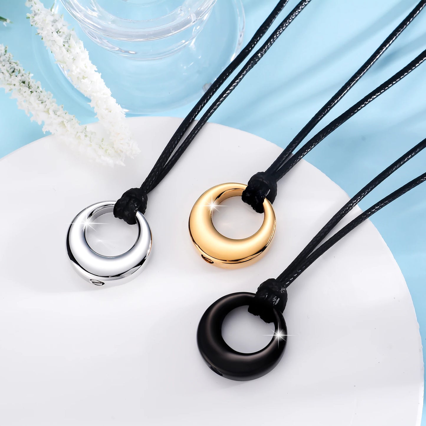 Eternity Circle of Life Stainless Steel Cremation Jewelry Urn Necklace Ash Keepsake Urn Pendant Necklace