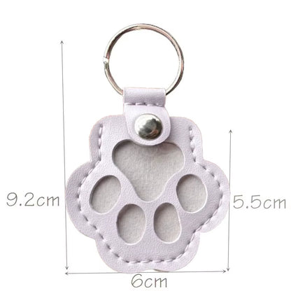 Pet Hair Memorial Keychain PU Leather Keepsake Locket for Cat Dog Fur Pet Hair Storage Pendant Handbag Hanging Accessories